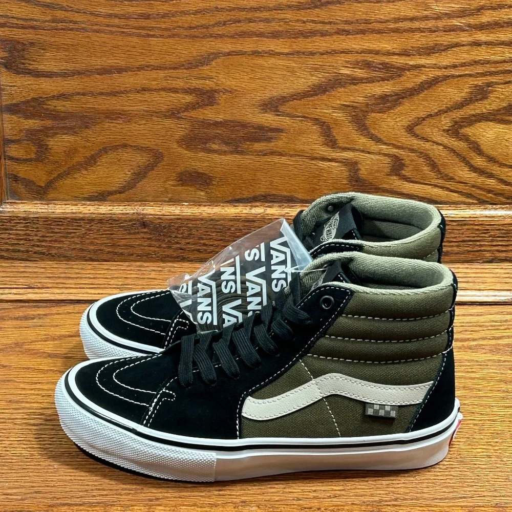 Vans Skate Sk8-Hi Black Olive Green High Top Skate Shoes VN0A5FCCBKA Mens 6.5‎